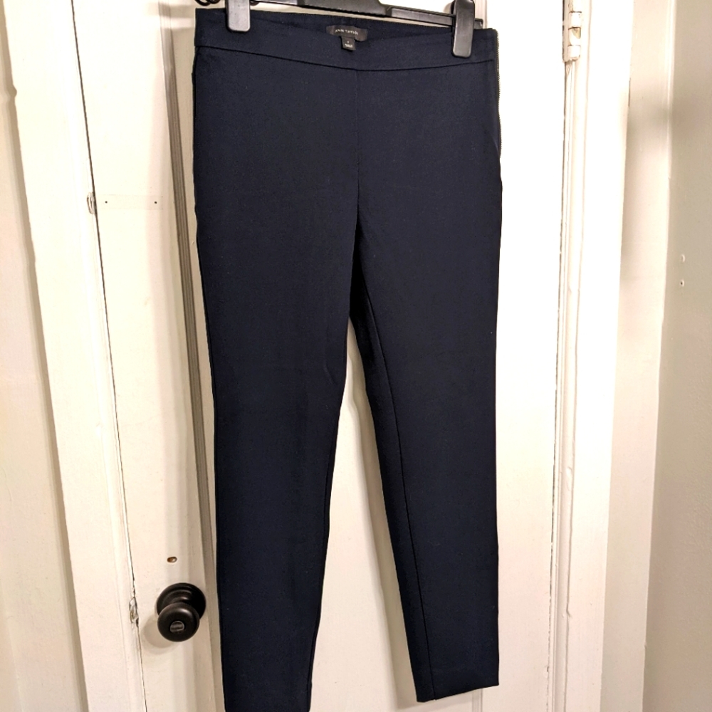 Ann Taylor Navy Side Zip Pants